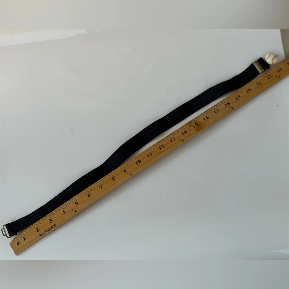 Black Baseball Belt with Silver Buckle